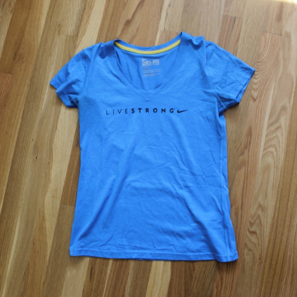 Small Nike Dri-Fit Blue Livestrong Short Sleeve